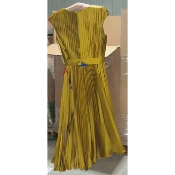 MAC DUGGAL 26483 Pleated Cap Sleeve Satin Midi Gown Size 6 New w/ Tag MSRP $338 - Picture 14 of 16